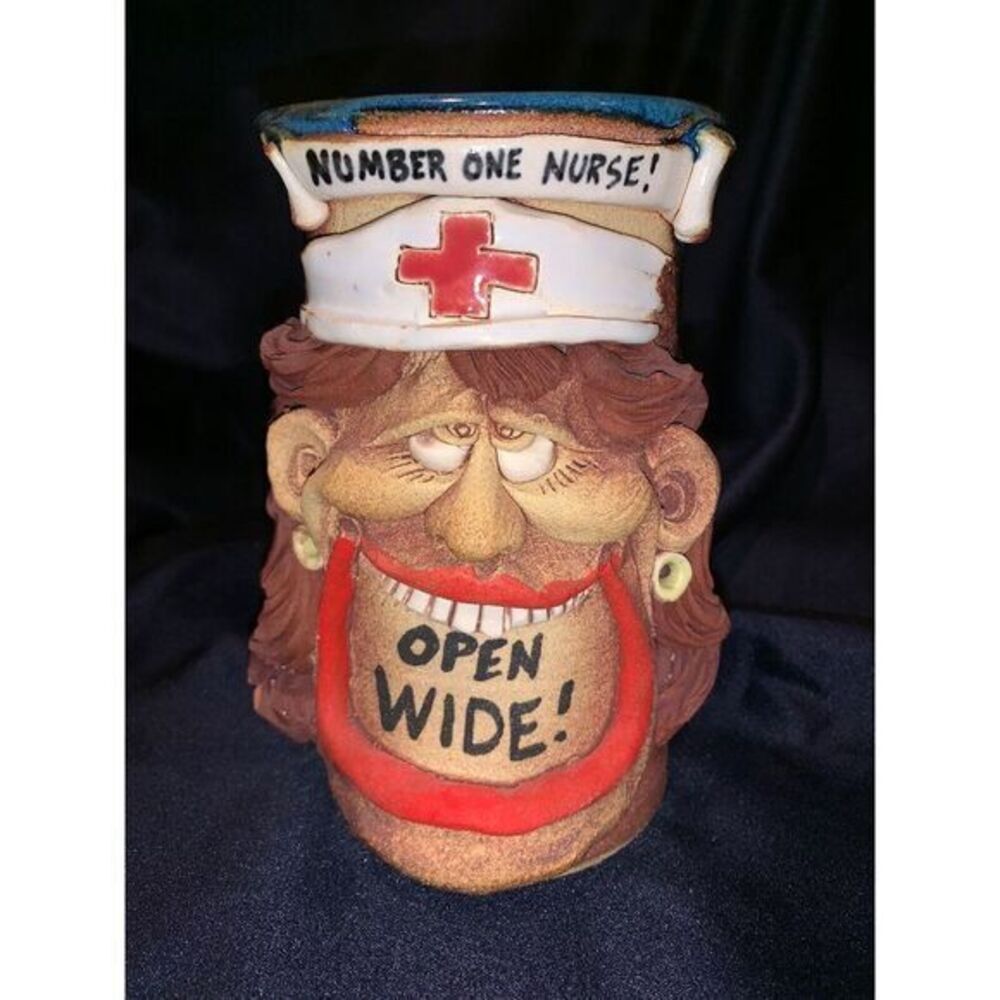 3D Funny Pop Art One of a Kind Unique Number 1 Nurse Face Large Tall Mug Signed